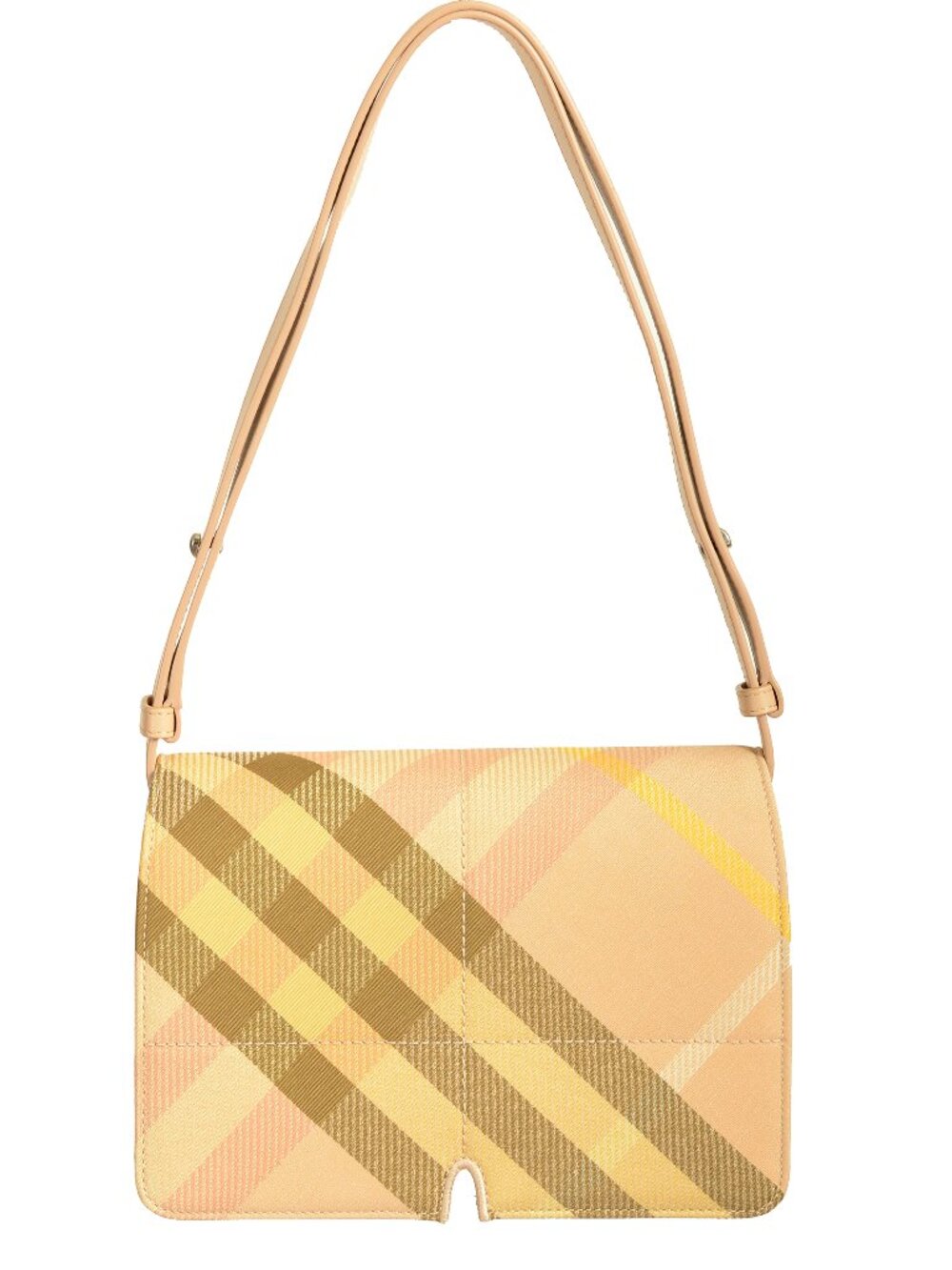 Burberry "Mn Knit Tote" Leather & Canvas Lichen Plaid Handbag Shoulder Bag - Picture 1 of 7